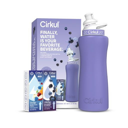 32oz. Matte Periwinkle Stainless Steel Bottle Starter Kit N3